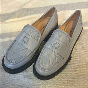 Coach Gray Quilted Loafers